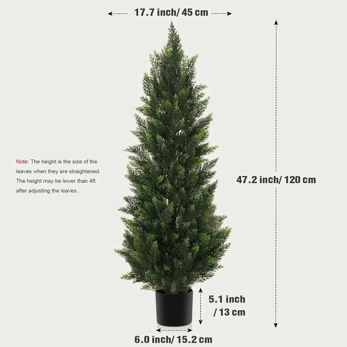 Artificial Cedar Topiary Tree 2/3/4/5/6FT. Faux Evergreen Cypress Plant with Realistic Green Leaves, Outdoor Fake Shrub Bush .