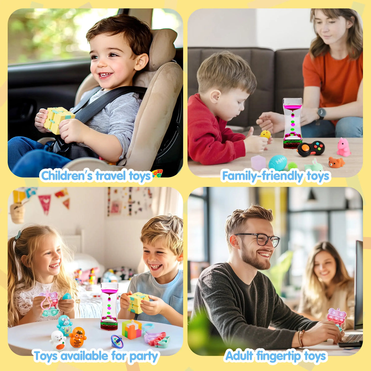 Joyfy 60 Pack Party Gifts Fidget Toys. Adults Party Favors. Autism Sensory Treasure Box of Toys. Classroom Prizes and Stress Relief Gifts