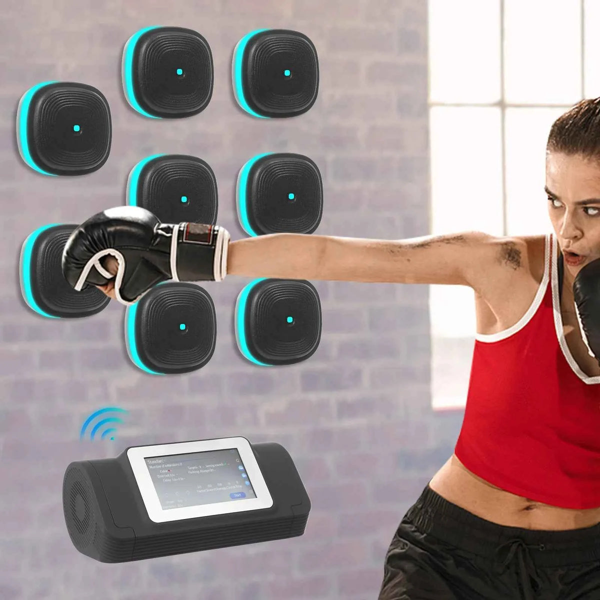 6/8 Music Boxing Machine Split Target Fitness Equipment. Bluetooth Wall Target. Sandbag Agility Reaction. Training for Home