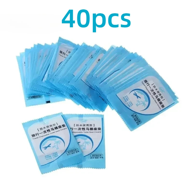 10/50PCS Biodegradable Disposable Plastic Toilet Seat Cover.  Portable Safety Travel Bathroom Toilet Paper Pad. Bathroom Accessory