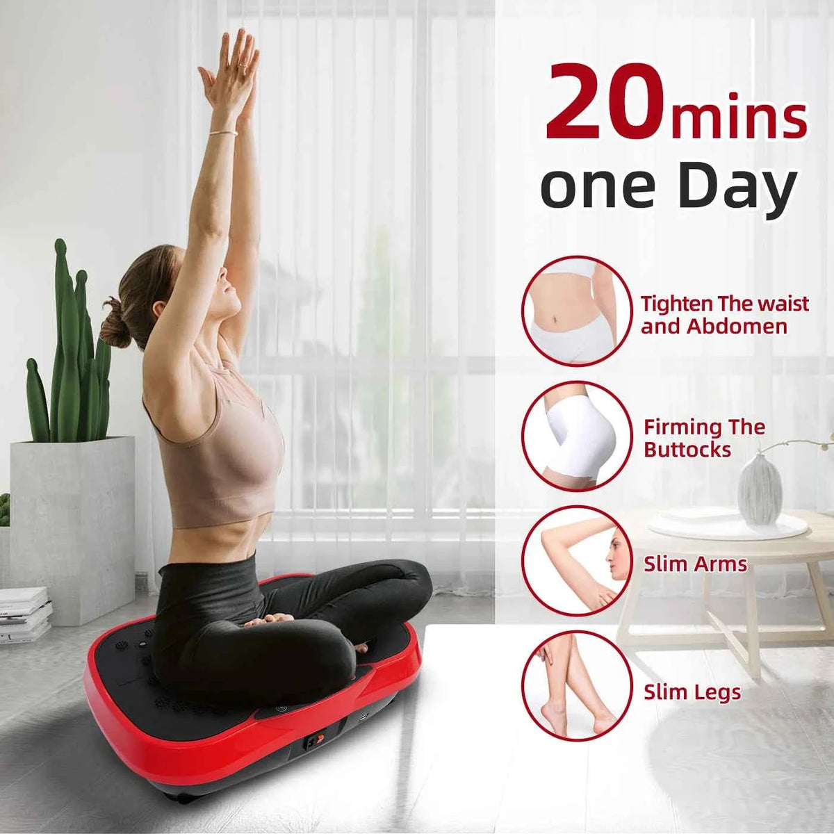 Vibration Plate Exercise Machine. Portable Fat-Burning Machine.  220 lbs limit. Full-Body Workout Shaker. BT Remote Control