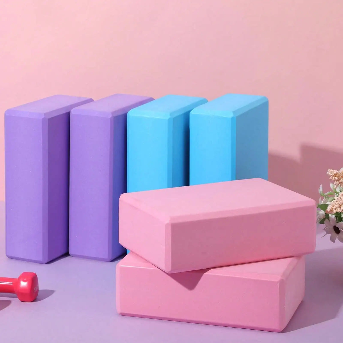 2‑Pack High‑Density Foam Yoga Bricks, Lightweight Support Blocks for Gym, Dance, Fitness, Pilates