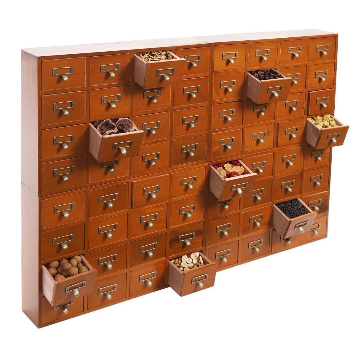 64 Drawer Storage Cabinet Pine Wood Tabletop Organizer Box for Home Office Craft Supplies Organization
