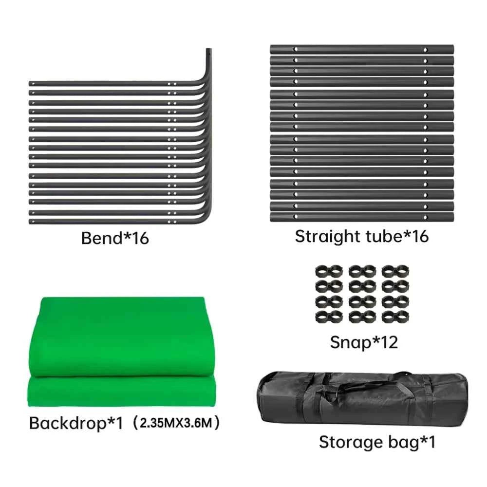 SH Green Screen, 2.4X4M. Collapsible Chroma Key Backdrop. Wrinkle-Resistant Fabric. Ultra-Quick Setup.