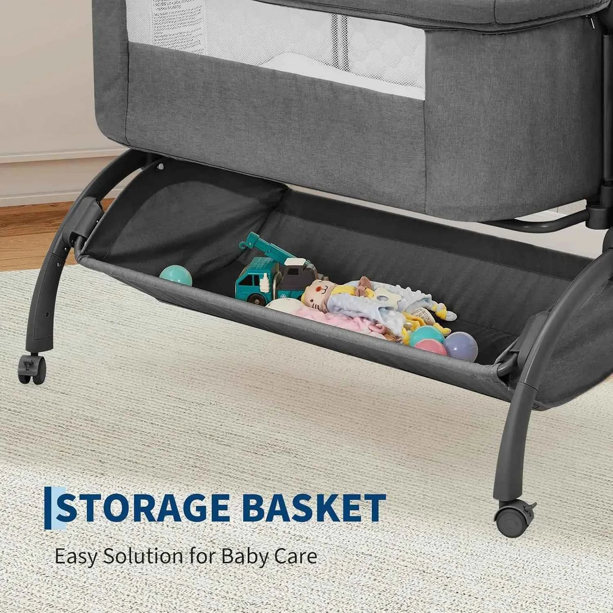 Garvee 2-in-1 Baby Cribs Multifunctional Bedside Swing Cradle. Sleeper Baby Changing Table for Sleepers. Multi-functional Furniture for Kids