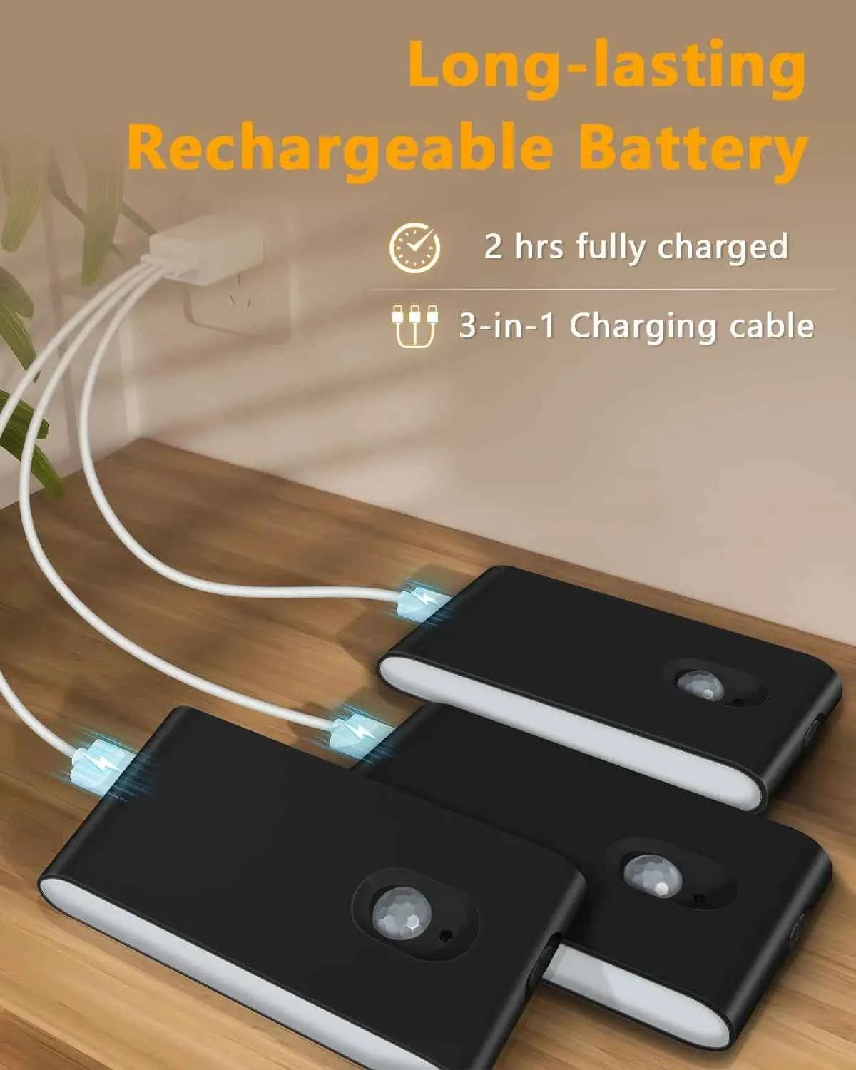WILLED Motion Sensor, Wireless Indoor Stair Lights. Battery Rechargeable Night Lights for Stairway, Hallway, Kitchen ,Cabinet, Bedroom