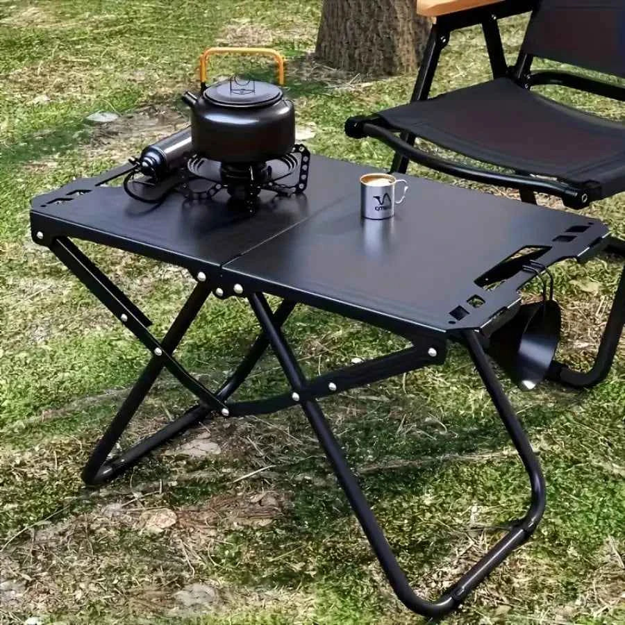 Portable Folding Lightweight Iron Table, Design Suitable For Camping, Parties, Hiking (Foldable),Outdoor Picnic Table ,Tool-Free Quick Setup