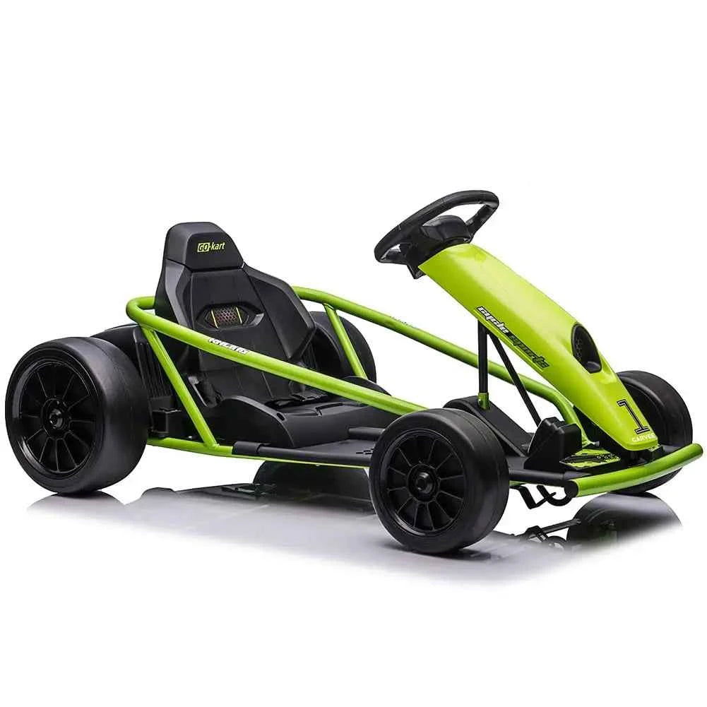 24V Electric Go Kart For Kids Ages 8+, 2x300W Drift Racing Ride On Car With 9Ah Battery, Music Horn, EVA & Nylon Wheels