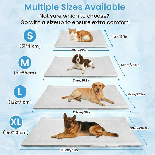 Non-Slip Washable Pet Cooling Mat Blanket,