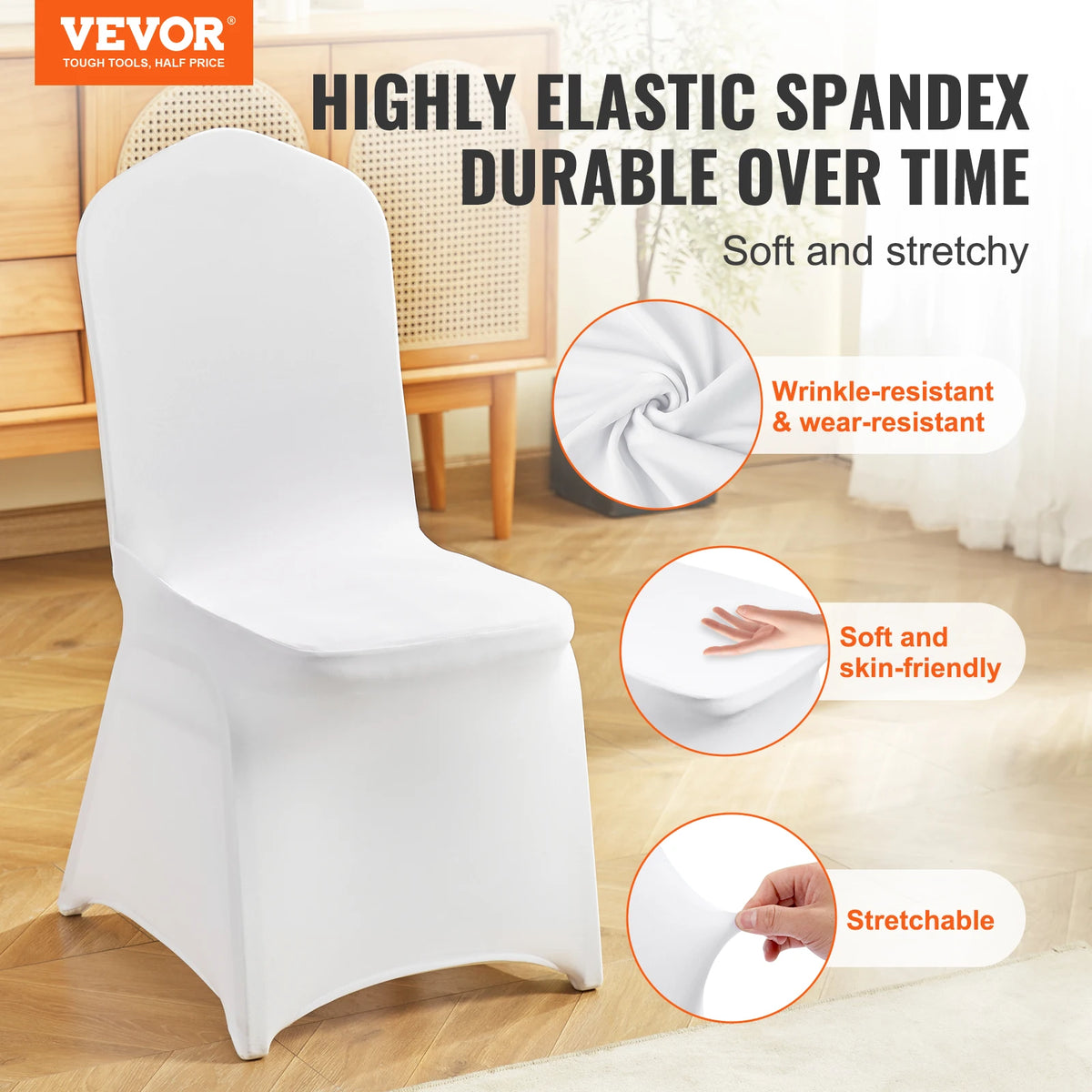 SucceBuy 12/30pcs Spandex Wedding Chair Seat Cover.  Washable Protective Slipcovers. Wedding, Holiday, Banque,t Universal Chair Cover