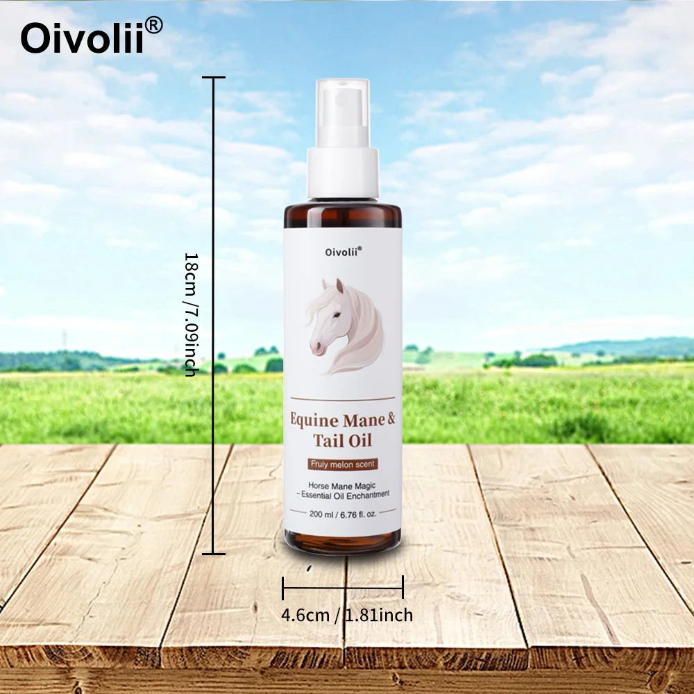 Horse Hair Care Oil, To keep a Shiny Coat, Mane & Tail,  Growth. Natural Plant Ingredients with  Detangler Conditioner Treatment. Grooming for All Breeds