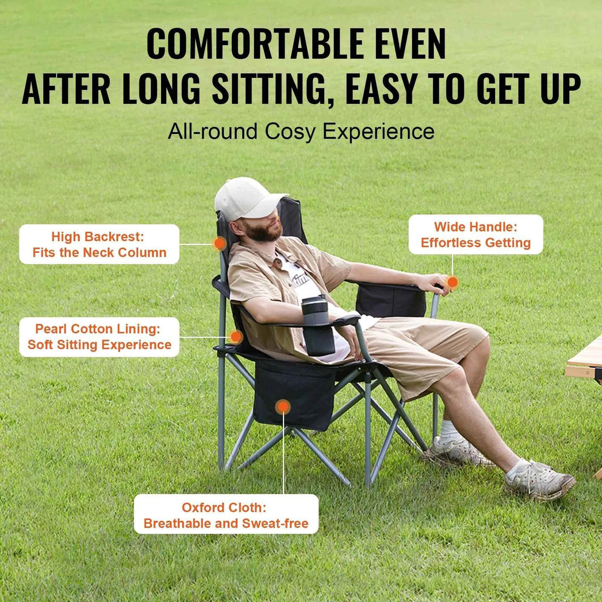 SucceBuy Outdoor Portable Chair 350lbs High Load. Ultralight Folding Chair.