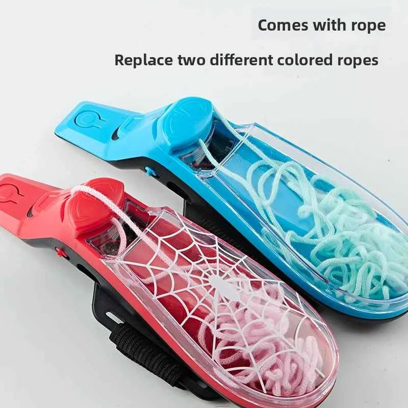One-Click Automatic String Launcher Wrist Web Shooter Toy, Cool Retractable Rope Shooting Stress Relief Prop