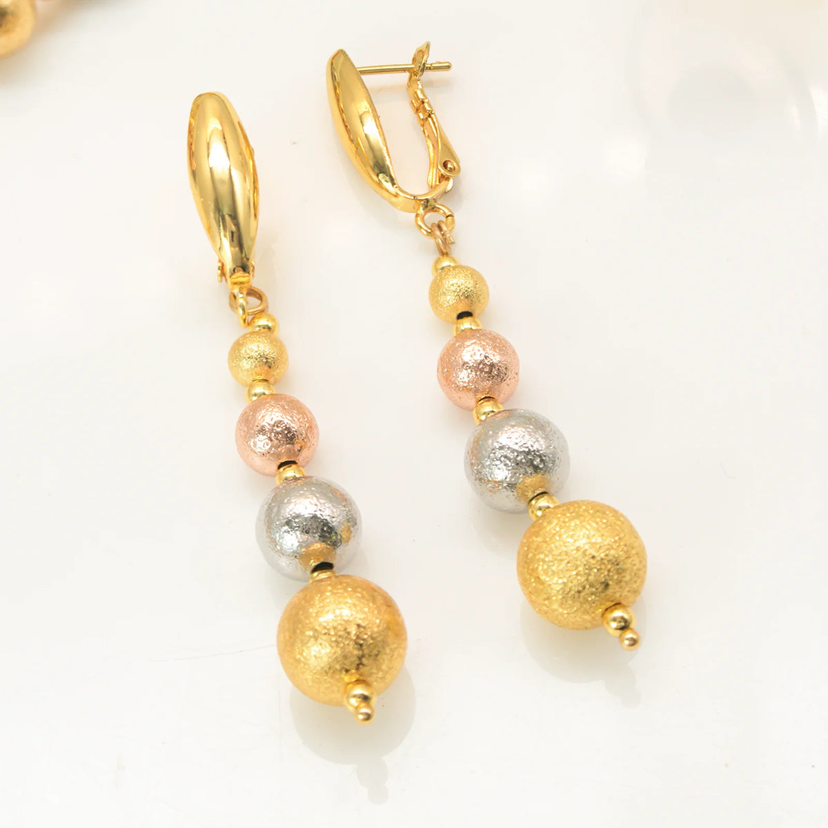 GZJPEI 4 Pcs/set 2026 Fashion Women Jewelry Set. Multi Layer Three Tone Beads Jewelry Accessories For Lady, Birthday Gifts