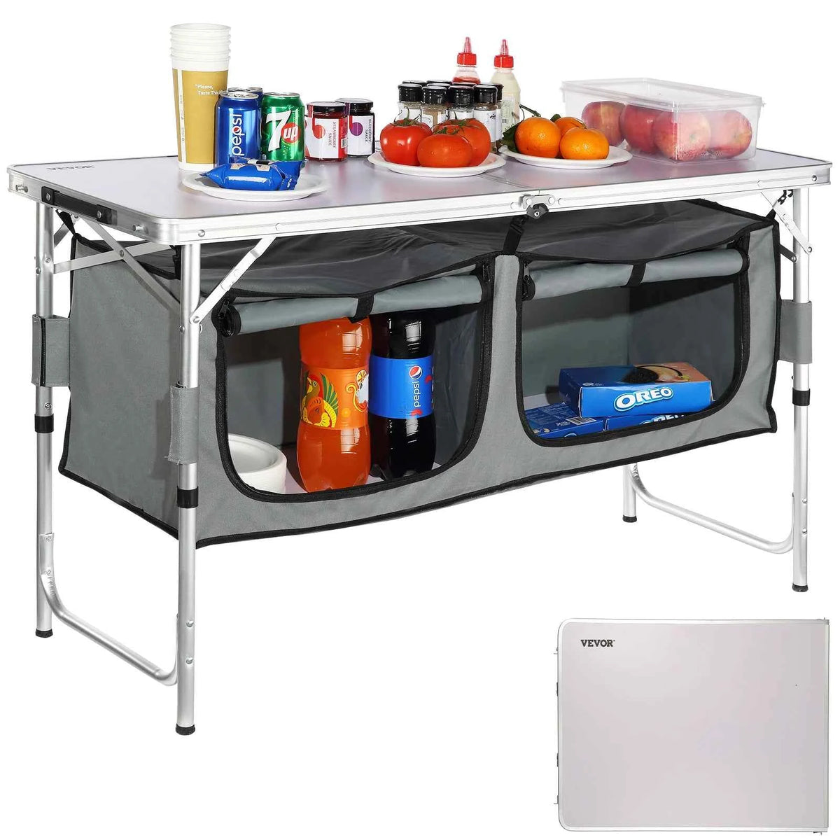 Outdoor Kitchen Table. Quick Set-up. Folding Camping Table MDF.
