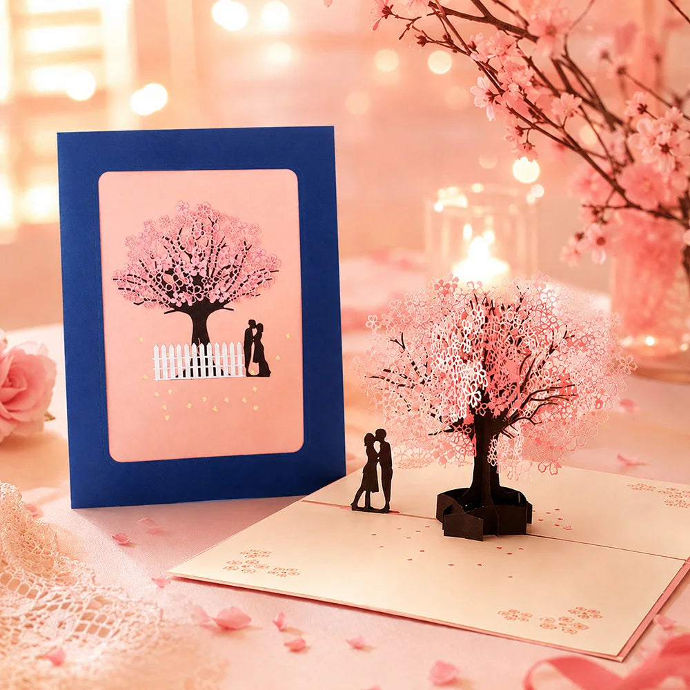 3D Pop Up Flower Greeting Cards or Wedding Card or Anniversary, Thanksgiving, Valentines Day, Birthday, Gift, Thank You Cards, or Handmade Cards