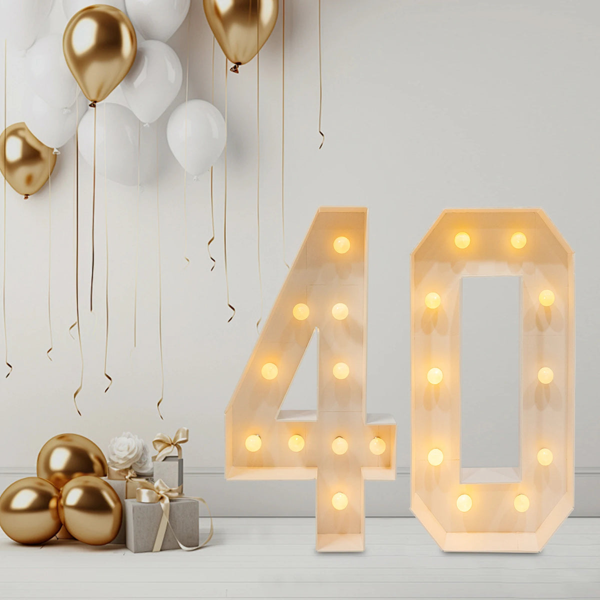 30/40/50/60 LED Light Up Numbers. 30th/40th/50th/60th Birthday Party Decoration Light Up Numbers 