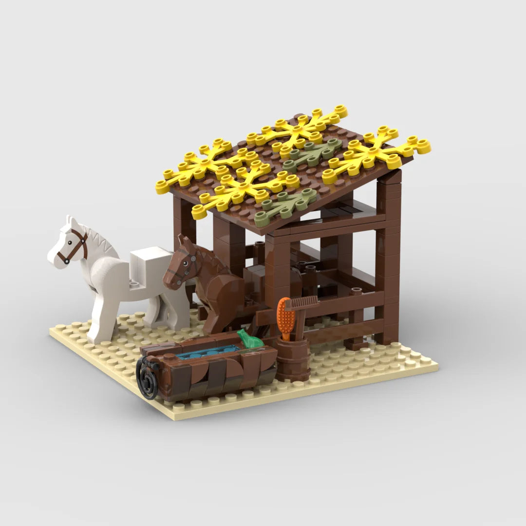 MOC Farm Stable for Horses, Cows, sheep, etc.  Animals Bricks Model Building Blocks Toys for Christmas Gifts