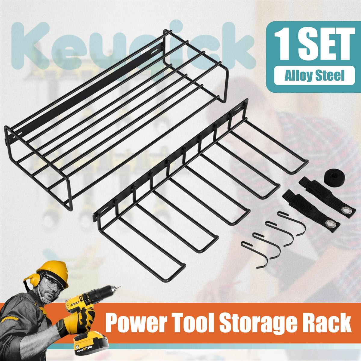 Set Of Multi-Function Heavy Duty Power Tool Storage Rack,  Non-Slip And Anti-Drop Design,