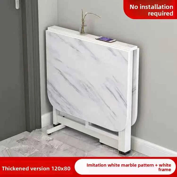 Space-Saving Folding with Wall-Mounted Drop-Leaf Table for Small spaces
