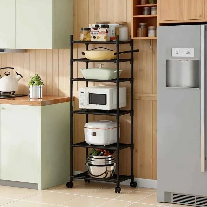 Six-story removable metal wheeled storage cart - Multifunctional storage and more | Open Shelf Design | Foldable