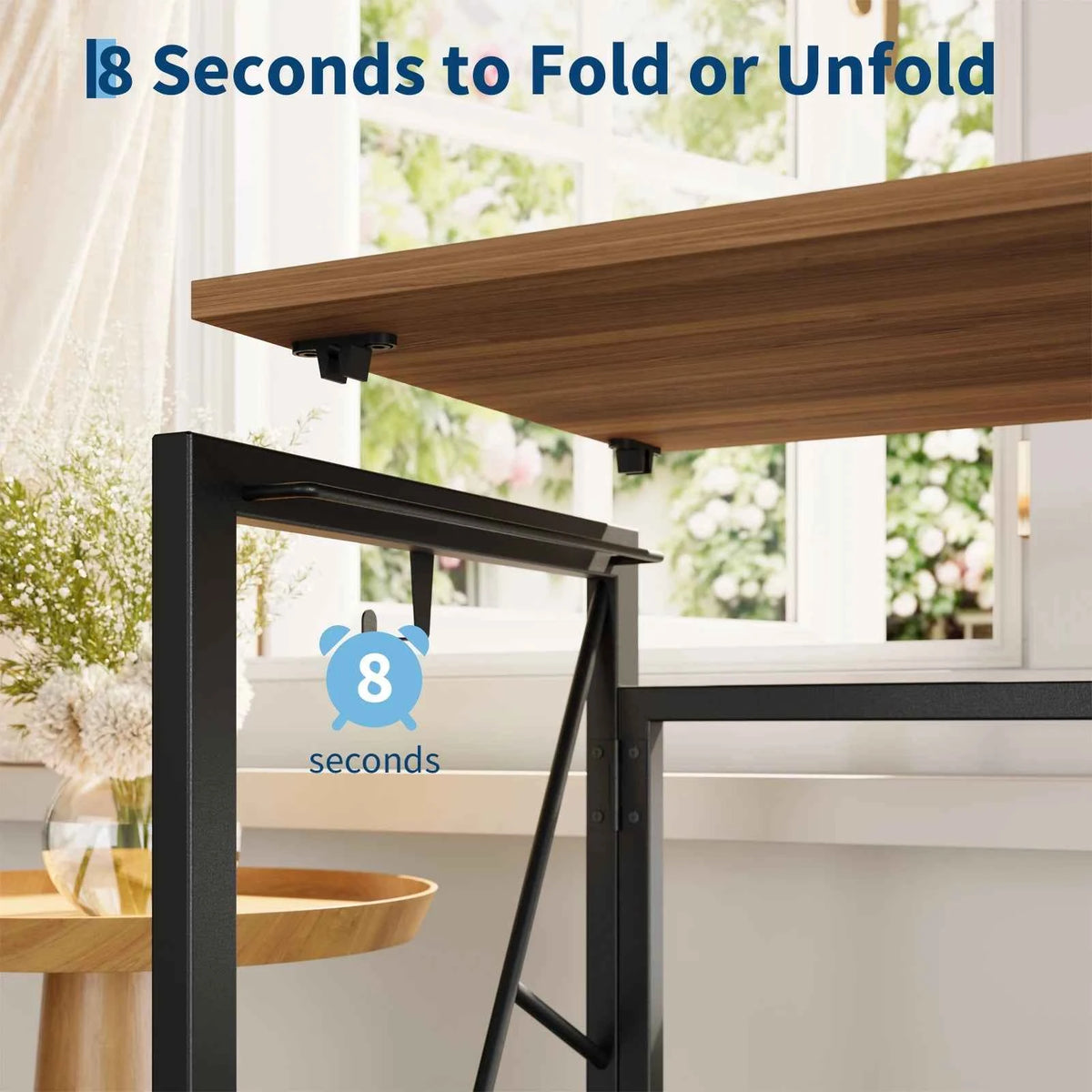 31.5inch Folding  Desk with Headphone Hook & Storage Bag,  Desks for Small Spaces, Bedroom, Apartment, Easy to Fold