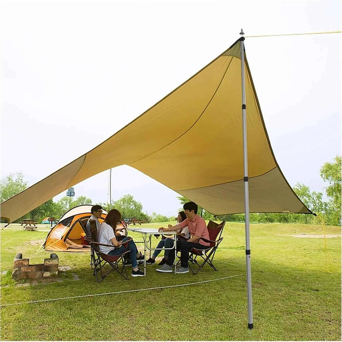 Adjustable Aluminum Telescopic Canopy Poles. Heavy Duty Wind Resistant Camping Awning Support Rods