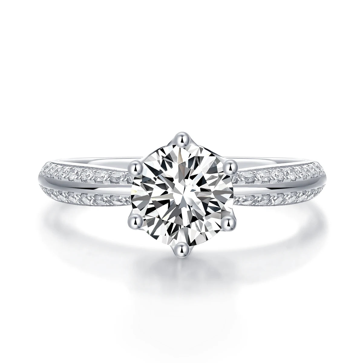 1pc 1ct, 2ct, 3ct Moissanite Ring. 925 Sterling Silver 18K Gold Plated Elegant Gift Jewelry for Women. Comes with GRA Certificate