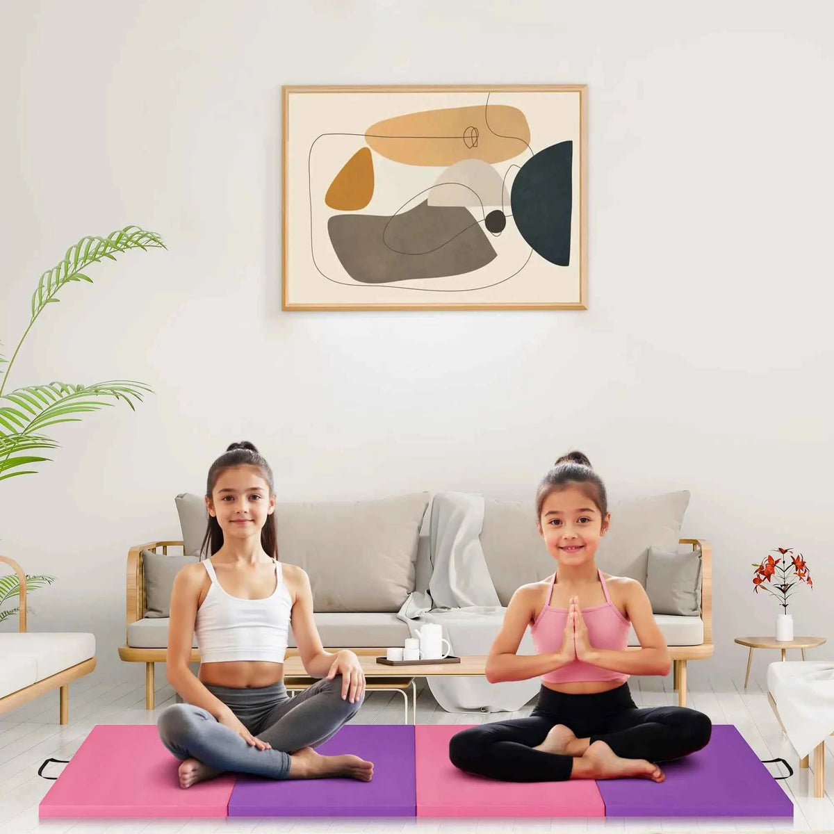 4-/5-fold Exercise Mats, Gymnastics Tumbling Mats, Thick Portable Home or Gym Floor Pad for Yoga, Pilates, Aerobics