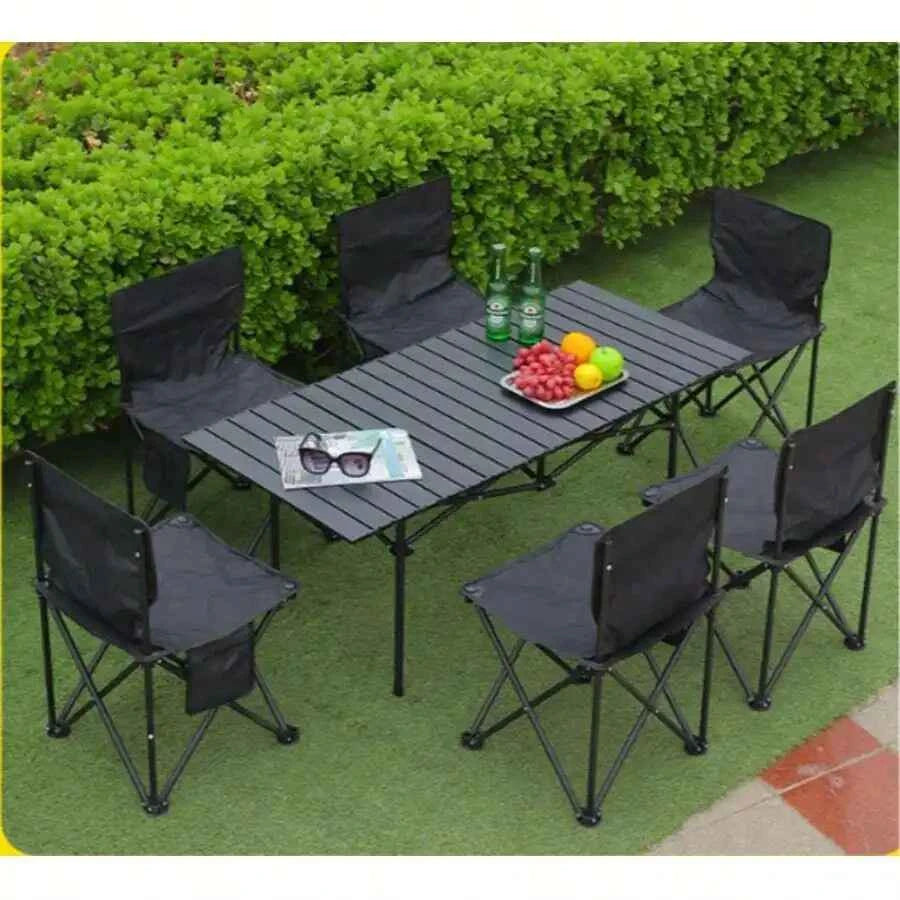 Portable Outdoor Folding Aluminum Alloy Lightweight Table with Storage Bag. Suitable for Camping, Barbecue, Picnic, Travel