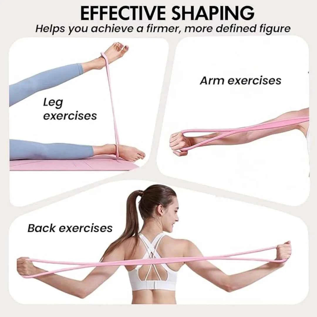Resistance Bands with Handles. Figure 8 Resistance Band. Elastic Fitness Bands for Home, Yoga, and Gym Workout