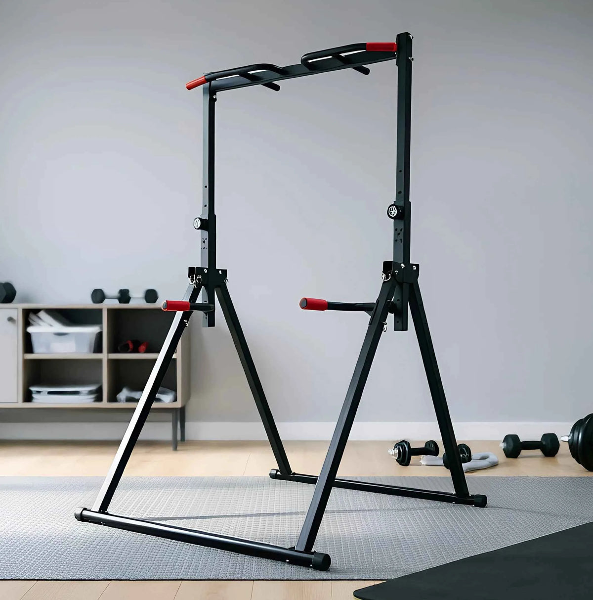 Adjustable Pull Up Bar, 200kg Load. Foldable, Multi-Function Training Station with Parallel Bars for Strength Training