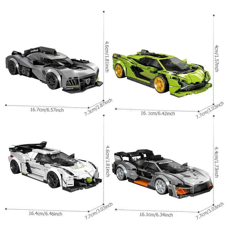 Sports Car Supercar Assembly Building Blocks. MOC Racing Vehicle Model Construction Set .Toys Christmas Gift
