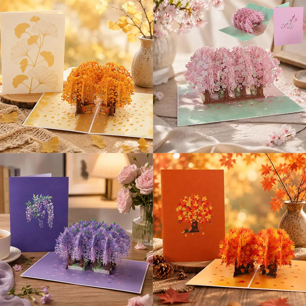 3D Pop Up Flower Greeting Cards or Wedding Card or Anniversary, Thanksgiving, Valentines Day, Birthday, Gift, Thank You Cards, or Handmade Cards