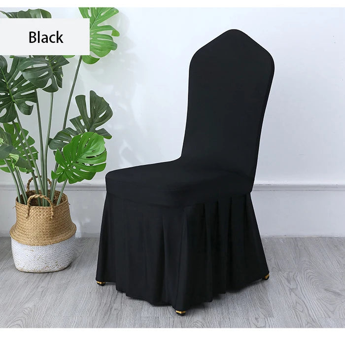 50/100pcs Pleated Skirt Spandex Chair Cover. Hotel Banquet Party Events or Wedding Decoration. Seat Protector Covers.