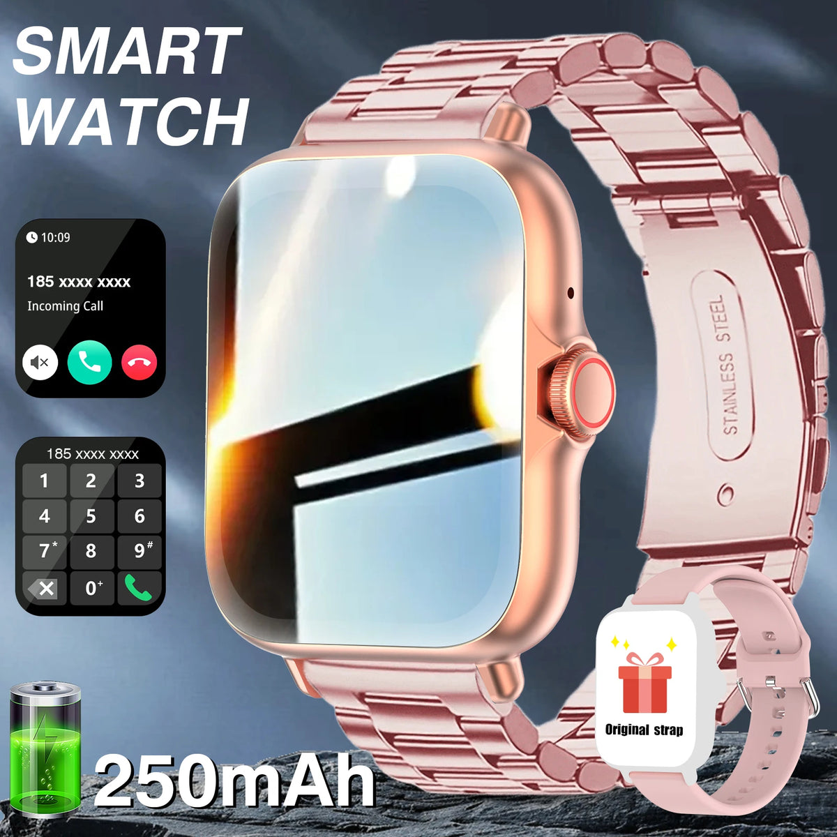 Multifunctional Sports Smartwatch, Unisex, Featuring A 1.83-inch Full-touch Display, Call Answering, Sleep Tracking, Step Counting, and Message Notifications. Compatible with IPhone & Android Phones