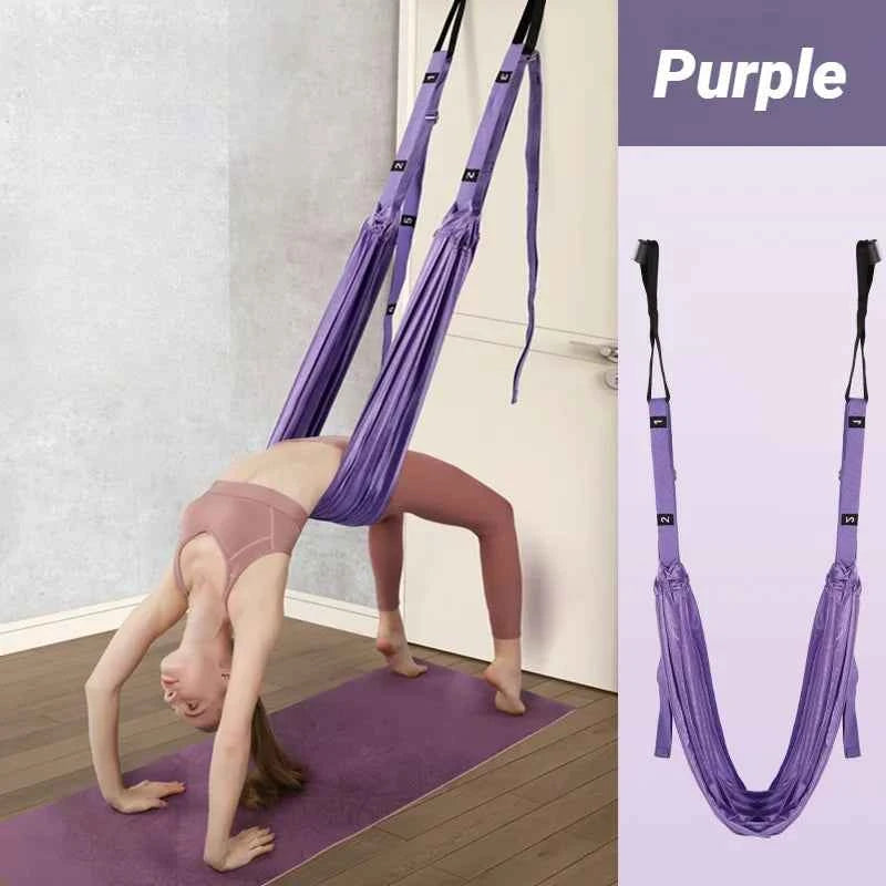 Adjustable Aerial Yoga Strap. Pull Rope Women Hammock. Stretch and Leg Splits Trainer.  Gym Belt that can Swing. Stretching Fitness