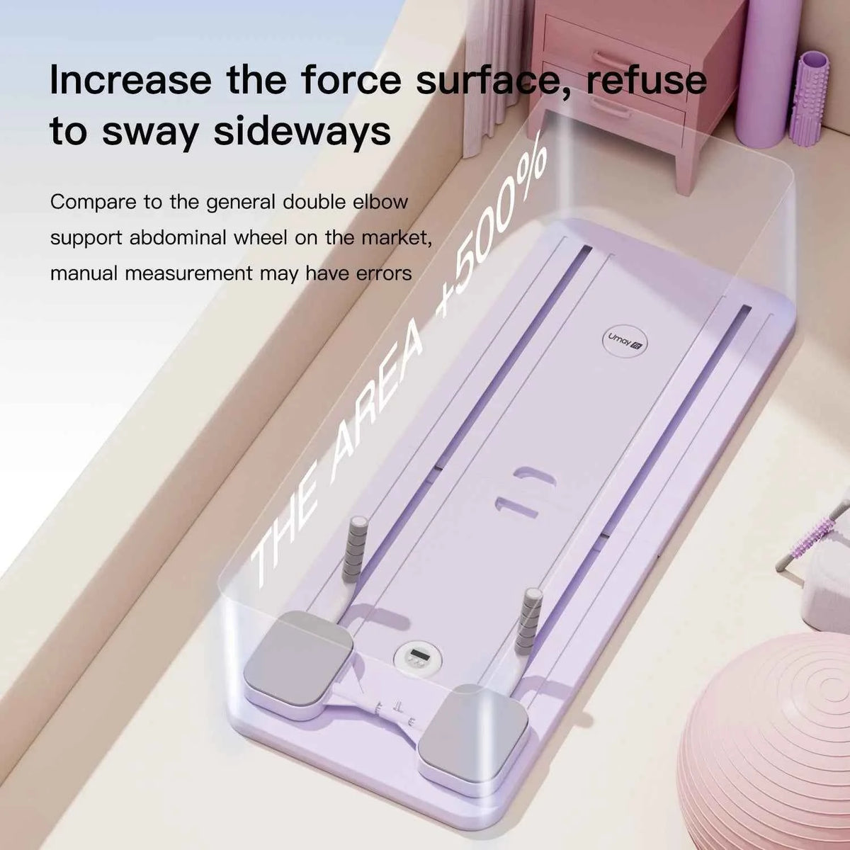 UMAY Multifunctional Pilates Board with Count Timer, Foldable Abdominal Trainer with Yoga Mat, Resistance Tubes.