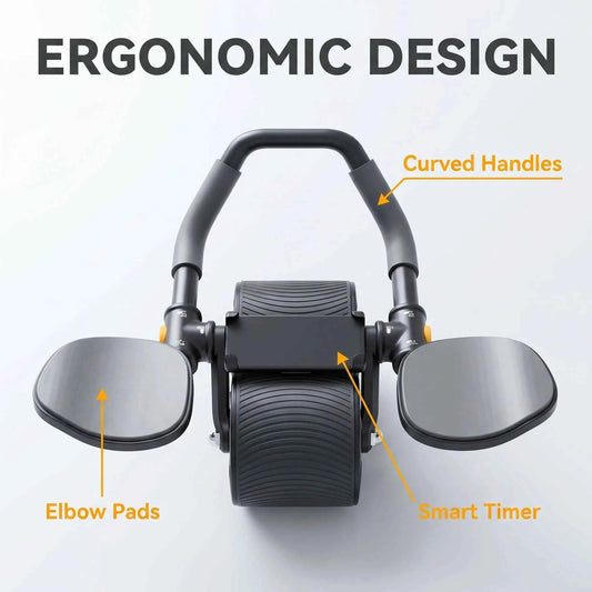3 IN 1 Core Workout Ab Roller With Knee Pad, Phone Holder, and  Timer