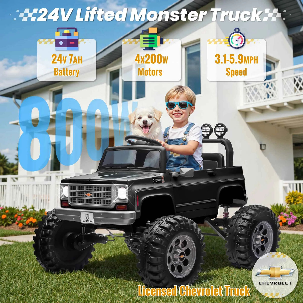 Licensed Chevrolet Cheyenne 24V Ride on Car. 4X200W Motor Remote Control. Decoration Streamer. 24 Volt Ride on Toys for Kids