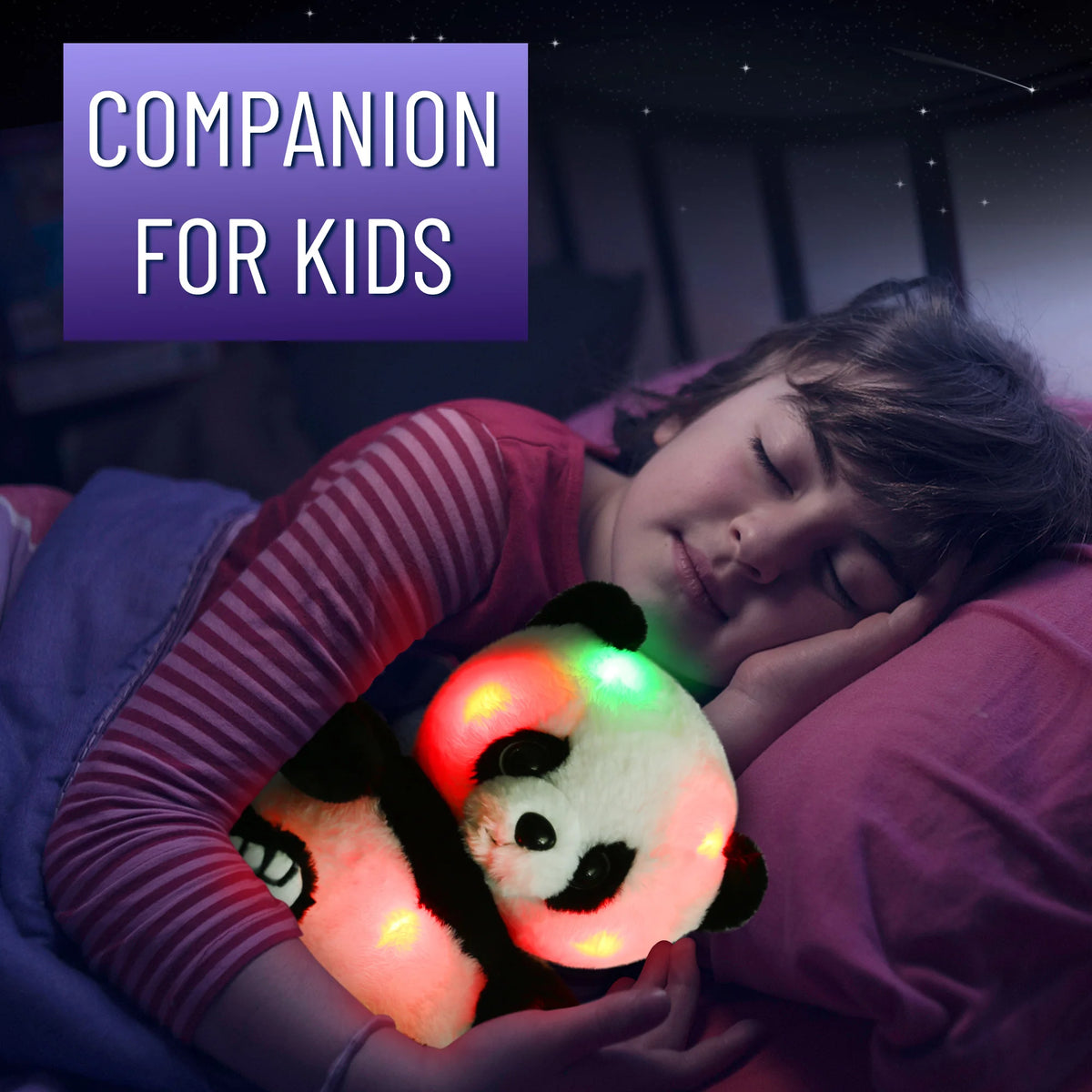 12'' Light Up Panda. Stuffed Animals Kawaii Panda Bear Plush w/ LED Light, Christmas, or Birthday Gift for Kids.  Hugging Toy