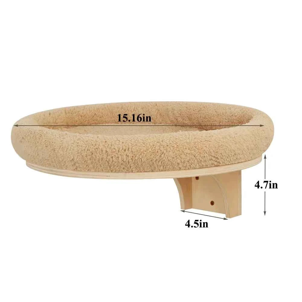 Cat Wall Mounted Solid Wooden Furniture & Climbing Ladder and Cat Hammock with Scratching Post for Activity Indoor Cats Perches