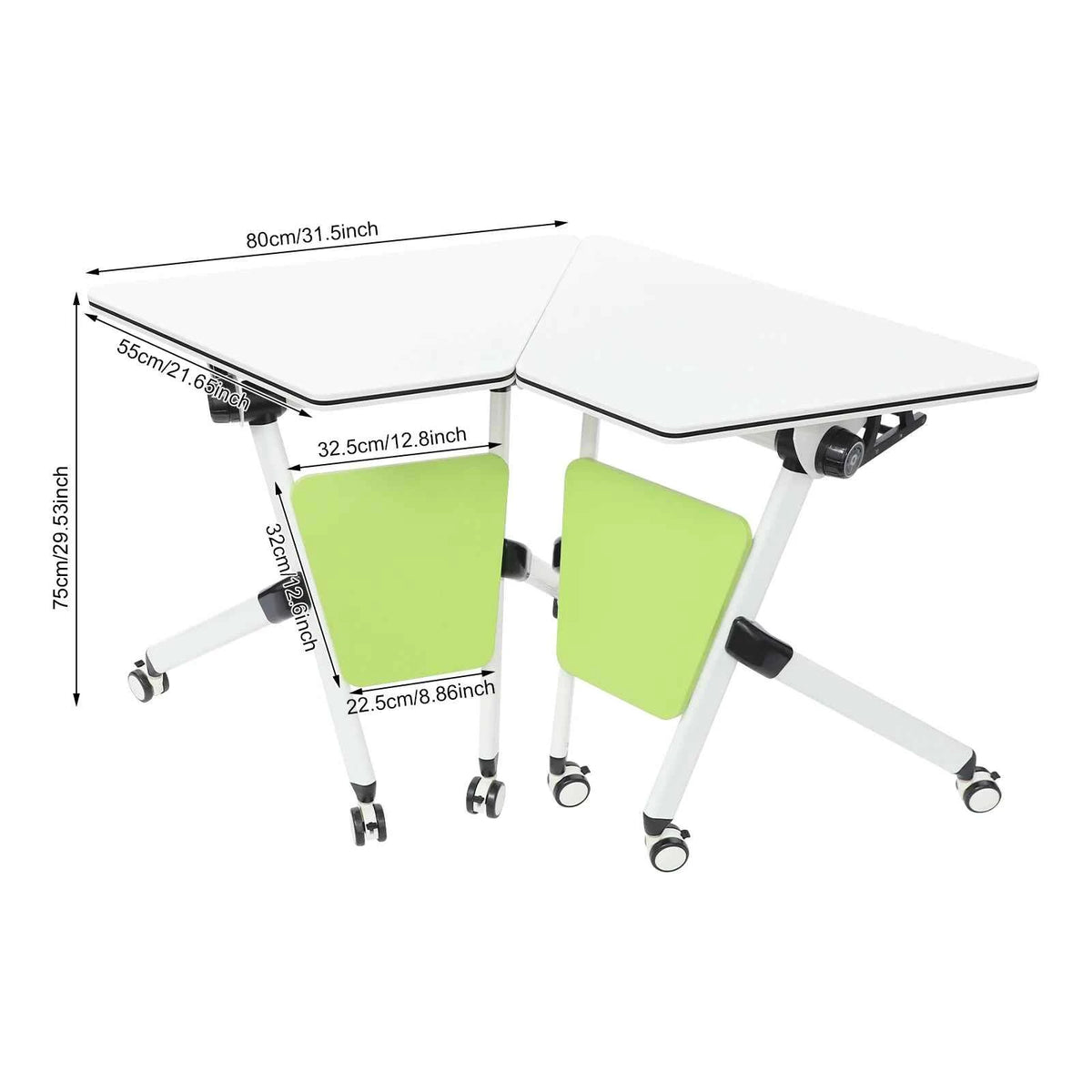 Meeting Room Table with Wheels. Modern Modular Folding Conference Table 31.5*19.69*29.53 Inch Used in Offices, Small Studios, Training Rooms, Schools