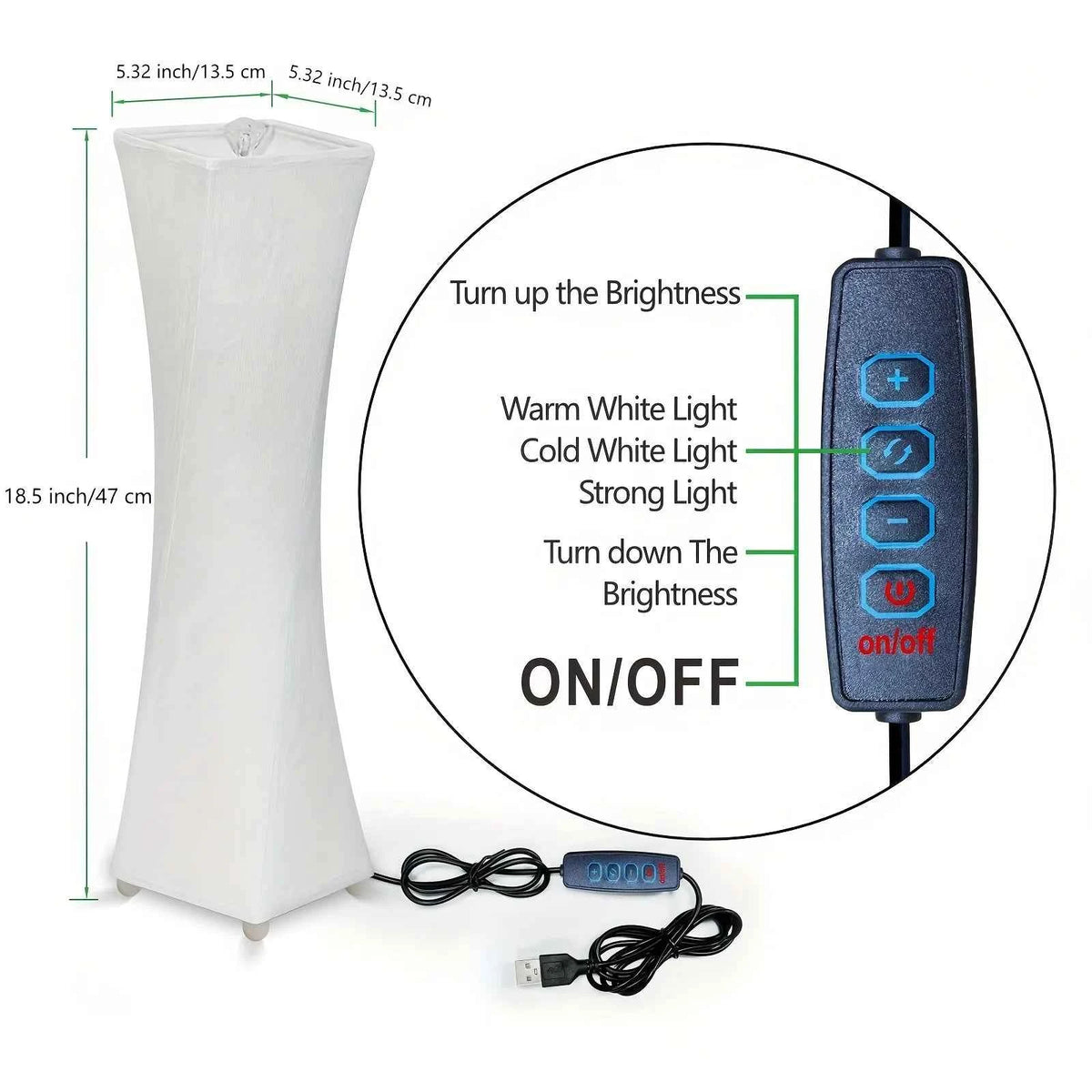 Trinova Table Lamp Set of 2 with 3 Color Temperatures, Modern Lamps.
