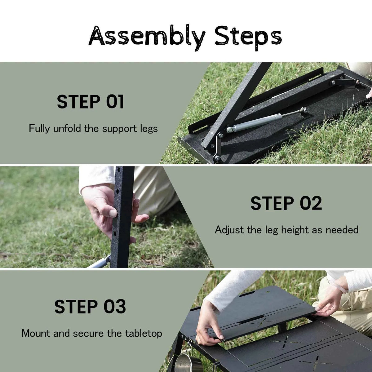 PAKICETUS Foldable Camping Table, Lightweight Portable Outdoor Utility Table.
