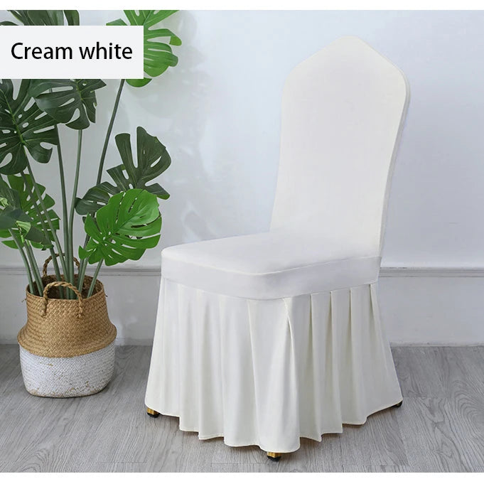 50/100pcs Pleated Skirt Spandex Chair Cover. Hotel Banquet Party Events or Wedding Decoration. Seat Protector Covers.