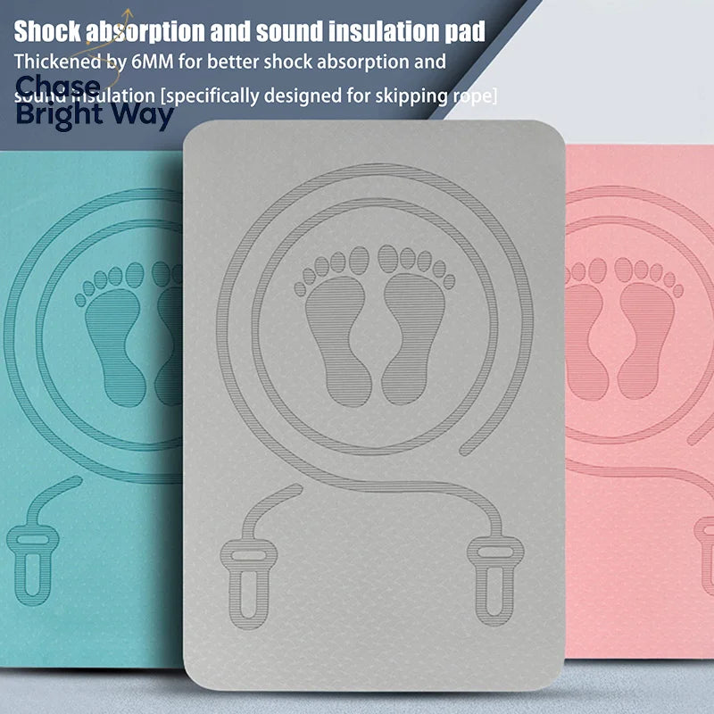 6MM Shock Absorbing Exercise Mat. Anti-noise,  Yoga Mat, TPE Skipping Mat, Fitness Pad