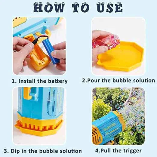 69 Holes Bubble Machine. Automatic Soap Blower Bubble With Light. Outdoor Party, Wedding, Girls or Boys Christmas Gifts. Ship from US warehouse
