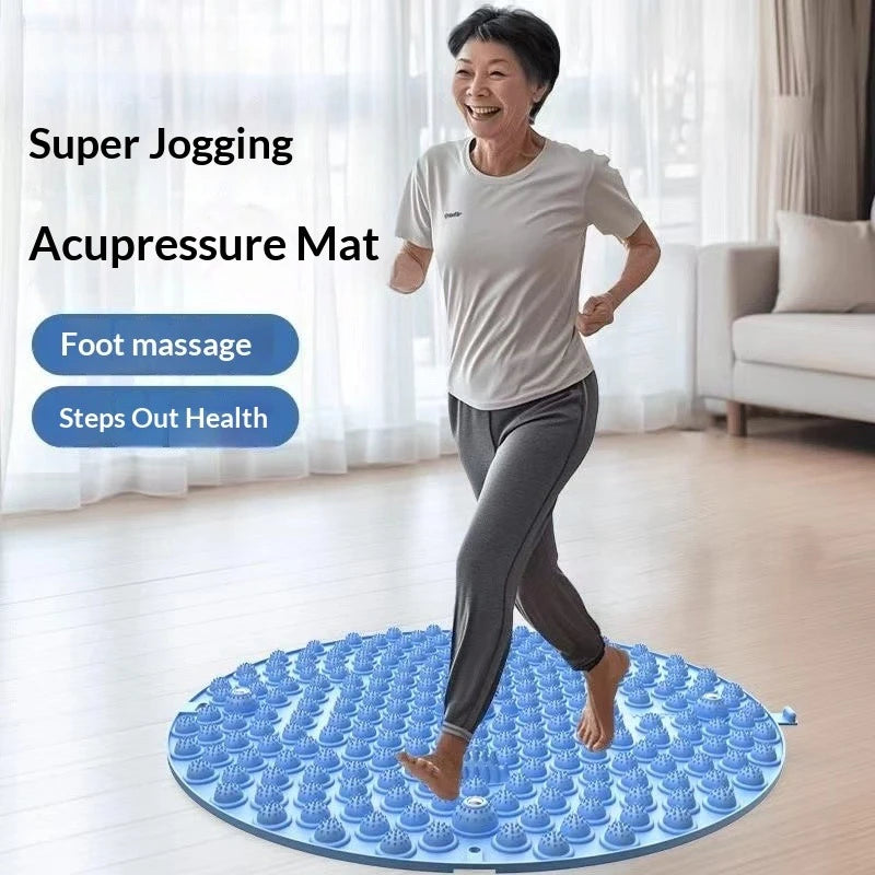 50CM Large Thick Round Silicone Foot Reflexology Mat. Home Exercise, Yoga Pad, Acupressure Massage Mat, Jogging Pad