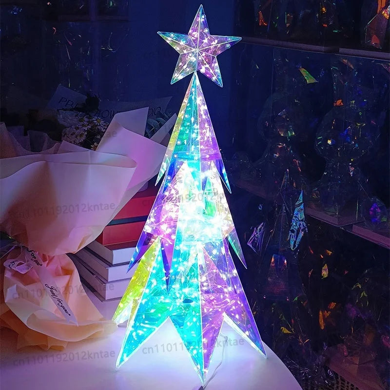 Christmas Colorful Snowman and Reindeer. LED Glowing Santa Claus, Elf, and Gnome Figurines. Christmas Decorations